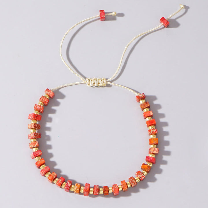 Olivenorma Square Cut Natural Color Emperor Stone Necklace