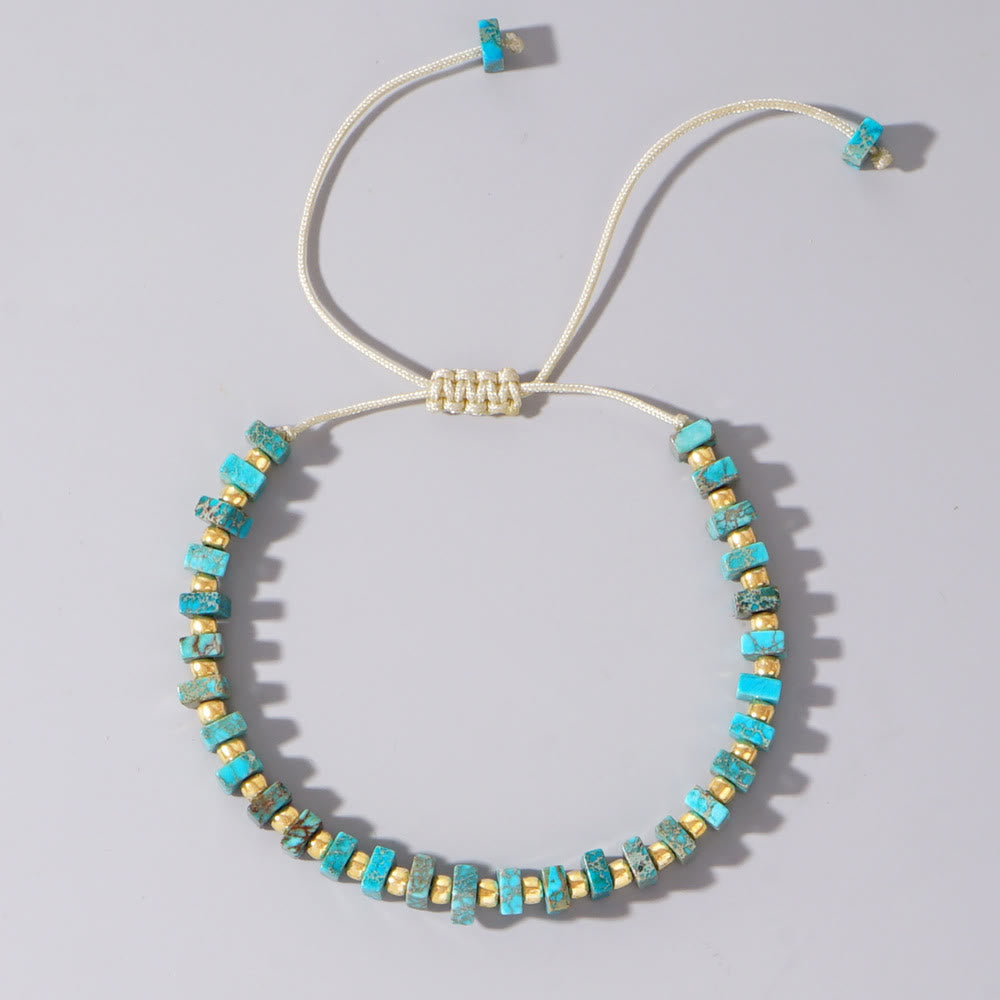 Olivenorma Square Cut Natural Color Emperor Stone Necklace