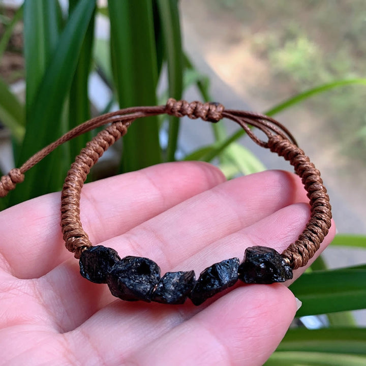 Olivenorma Irregular Natural Elements Braided Drawstring Bracelet