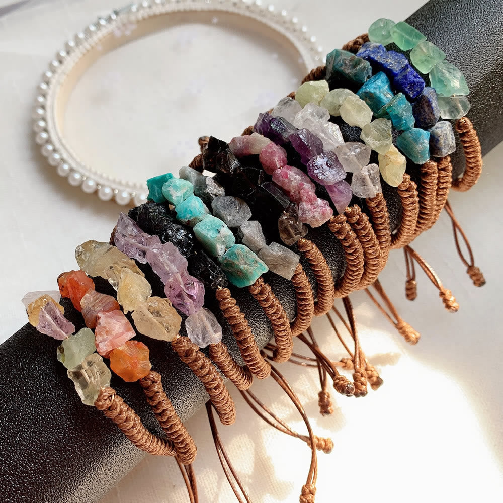 Olivenorma Irregular Natural Elements Braided Drawstring Bracelet