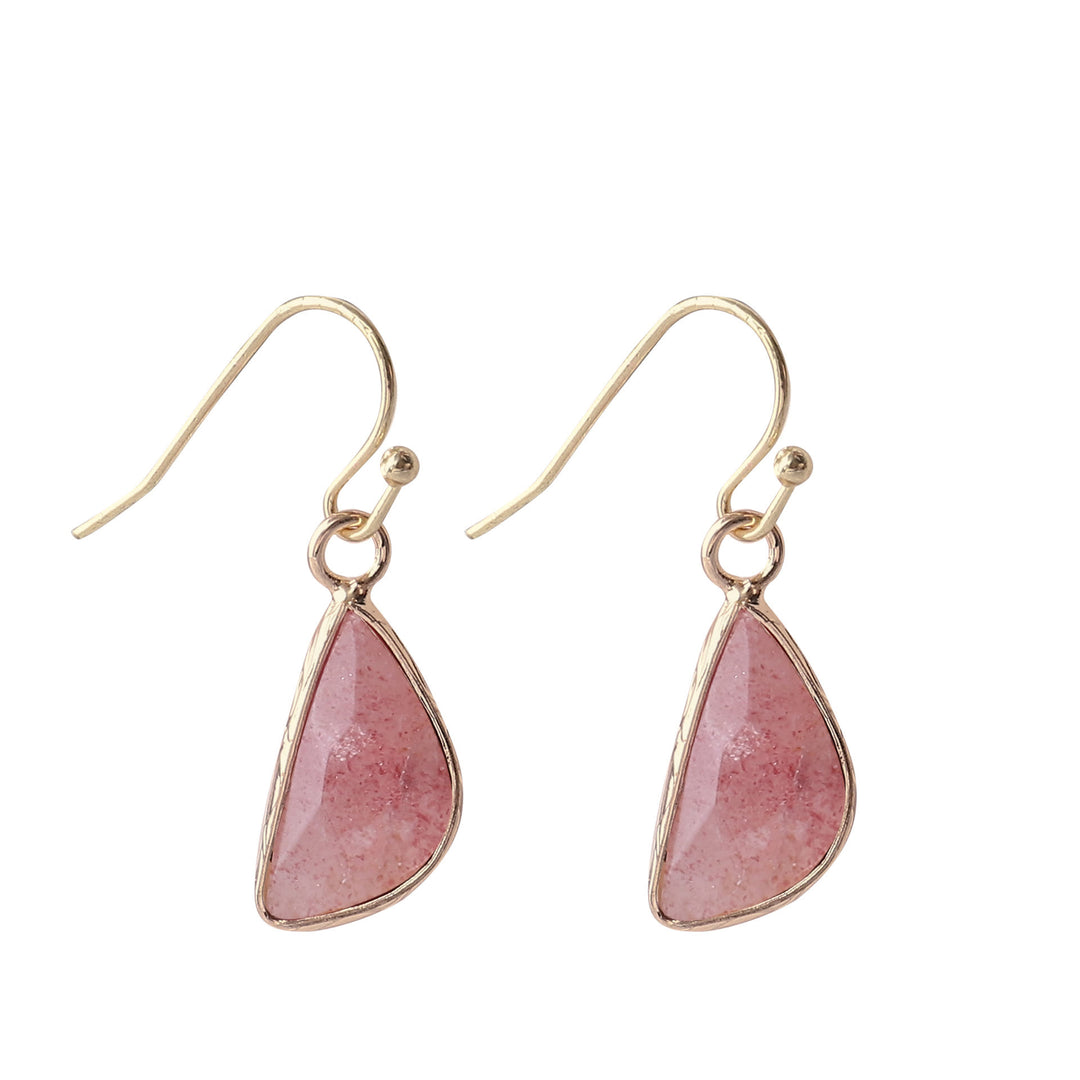 Olivenorma Crystal Cut Half Round Blunt Angle Earrings