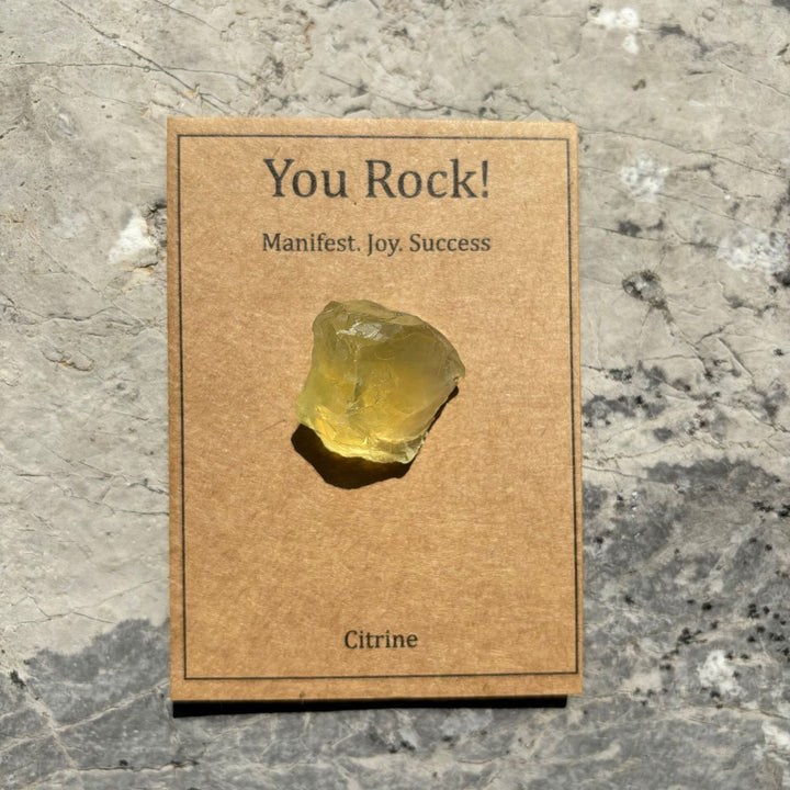 Olivenorma "You Rock" Card Natural Stone Gift Natural Stone - Citrine - image 6