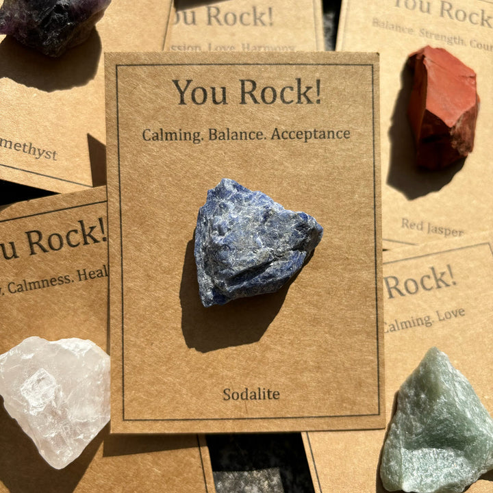 Olivenorma "You Rock" Card Natural Stone Gift Natural Stone - Sodalite - image 0