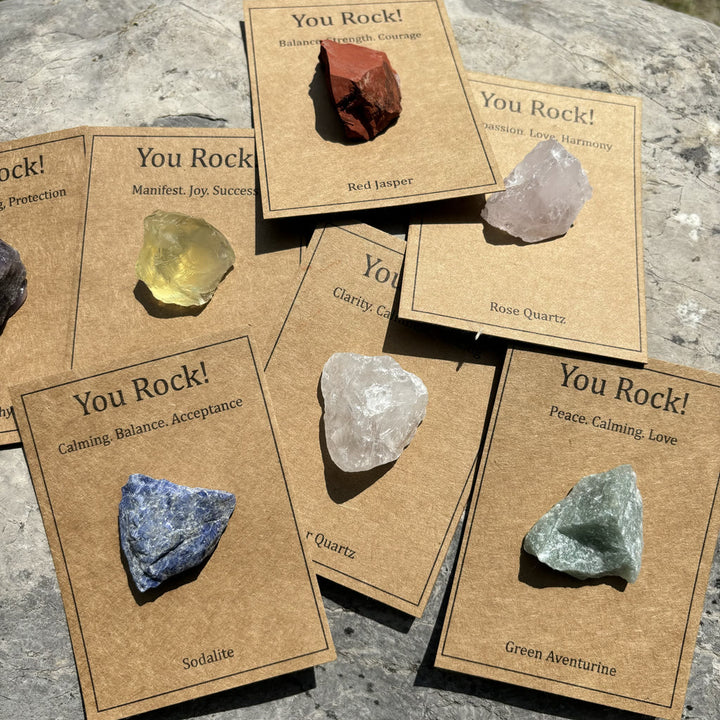 Olivenorma "You Rock" Card Natural Stone Gift Natural Stone