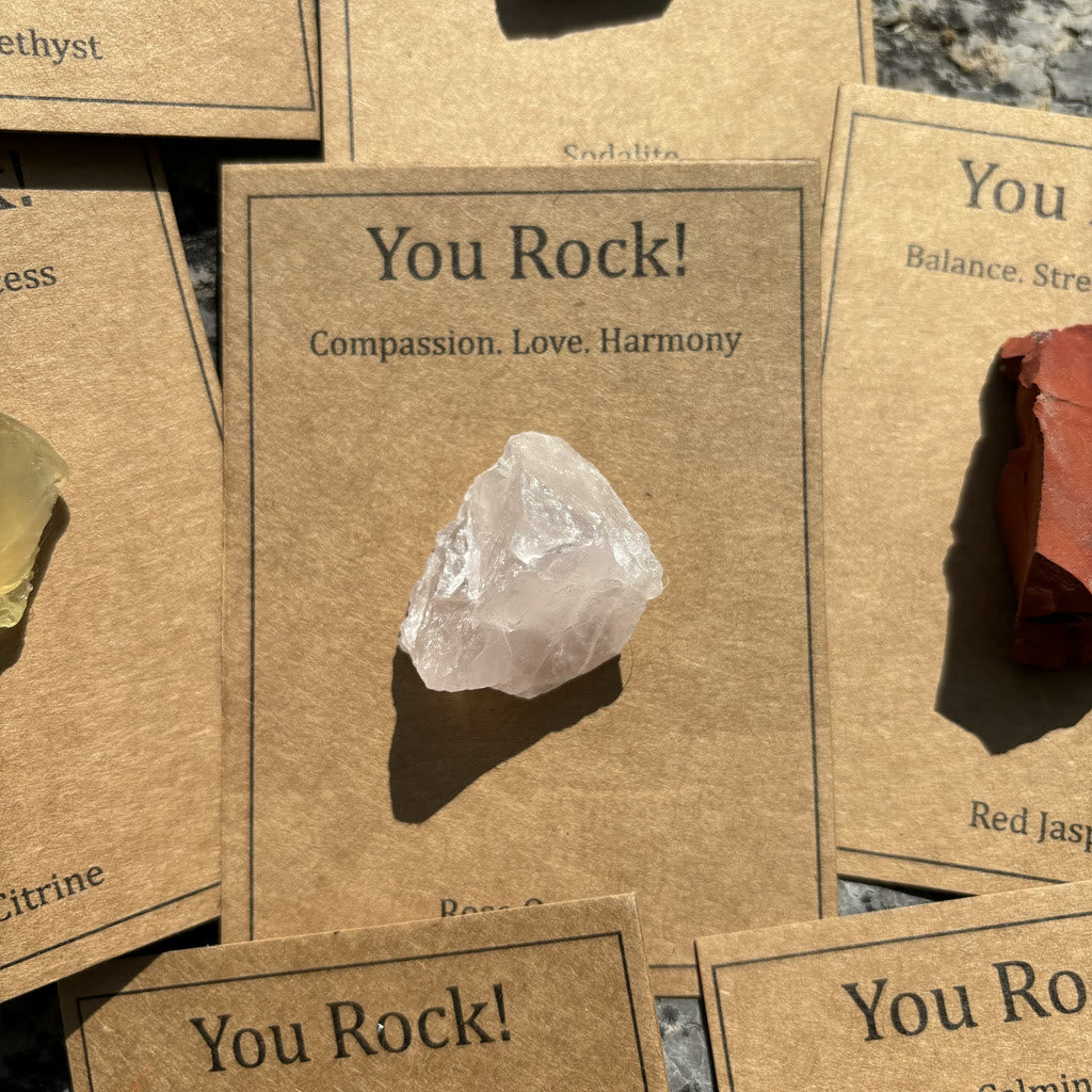 Olivenorma "You Rock" Card Natural Stone Gift Natural Stone - Rose Quartz - image 15