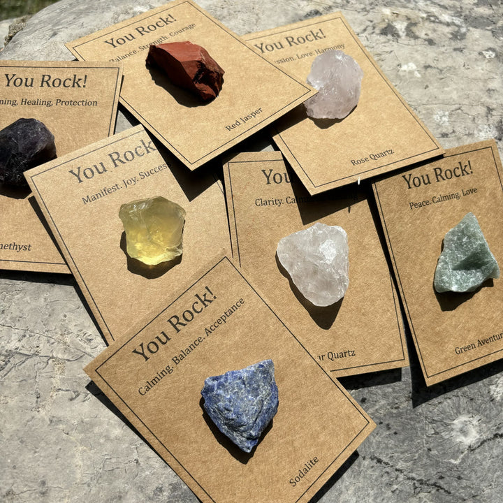 Olivenorma "You Rock" Card Natural Stone Gift Natural Stone