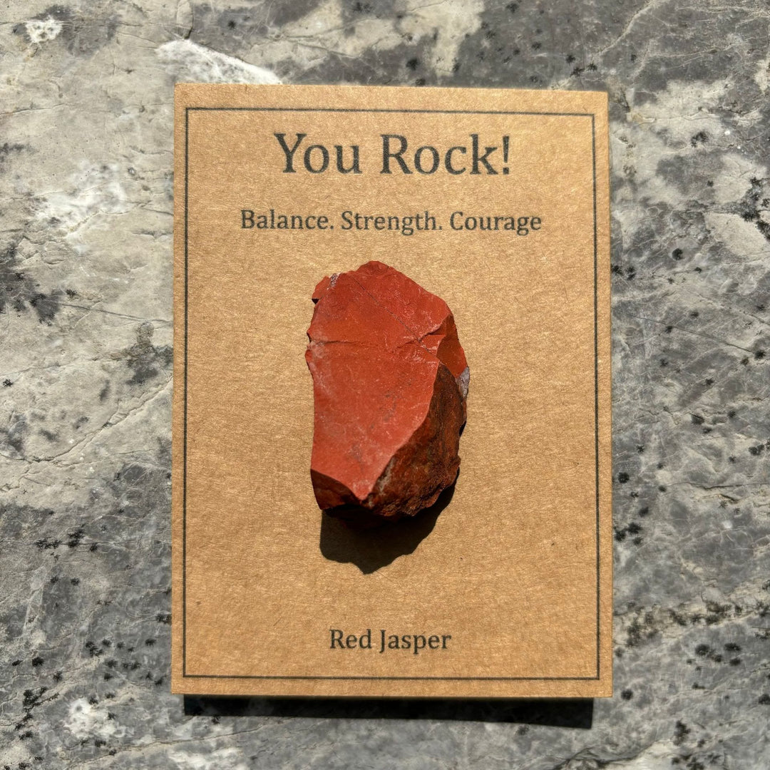 Olivenorma "You Rock" Card Natural Stone Gift Natural Stone - Red Jasper - image 13