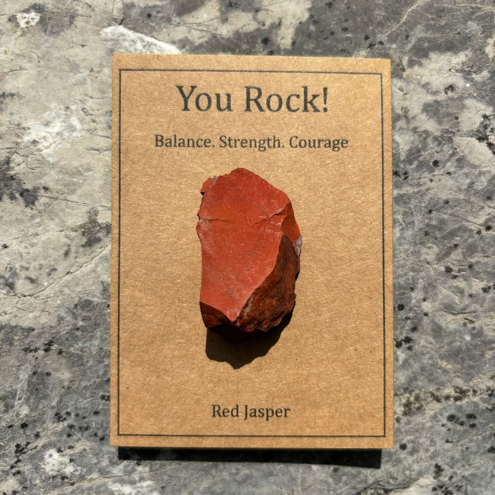 Olivenorma "You Rock" Card Natural Stone Gift Natural Stone - Red Jasper - image 13