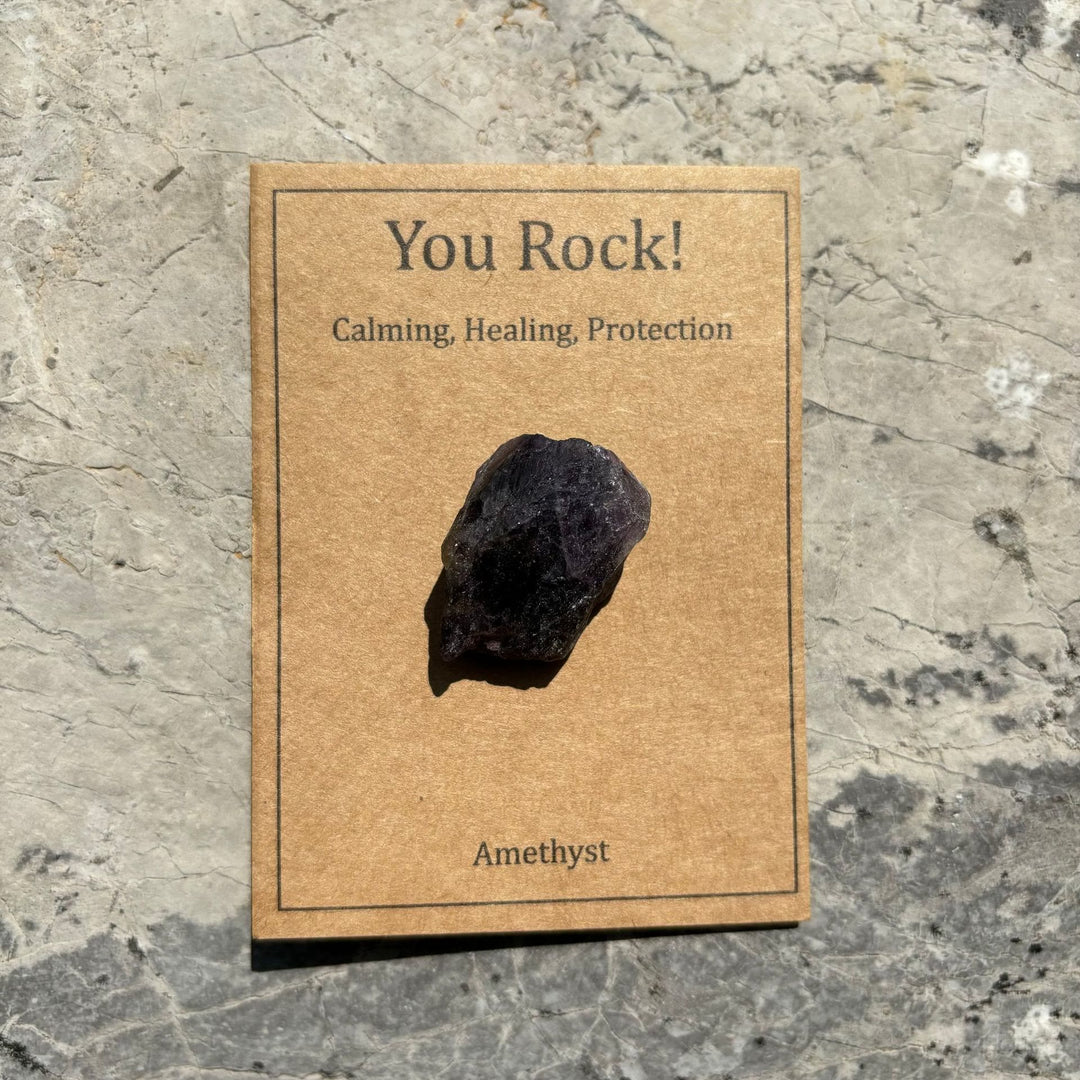 Olivenorma "You Rock" Card Natural Stone Gift Natural Stone - Amethyst - image 4