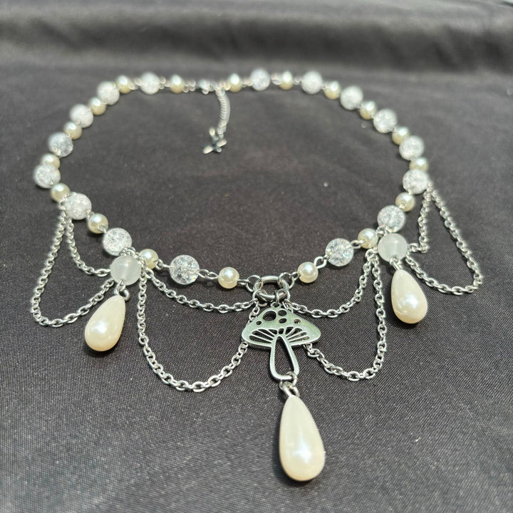 Olivenorma Freshwater Pearl Pendant Layered Choker Necklace