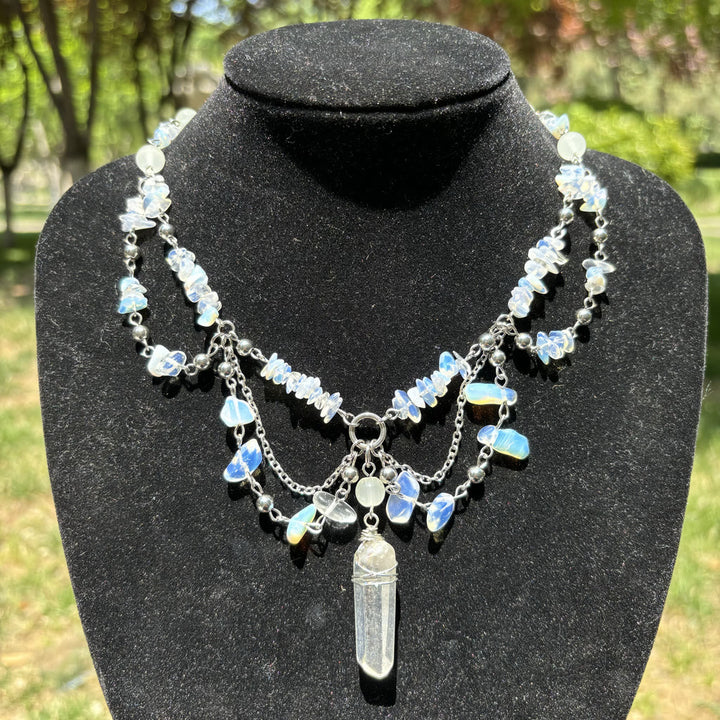 Olivenorma Natural Opalite Layered Choker Necklace