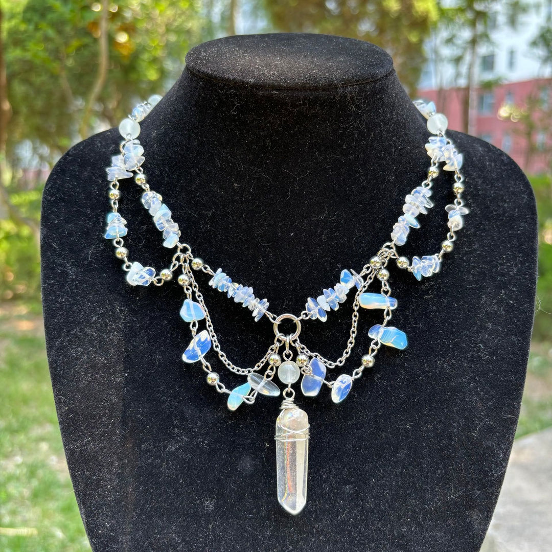 Olivenorma Natural Opalite Layered Choker Necklace