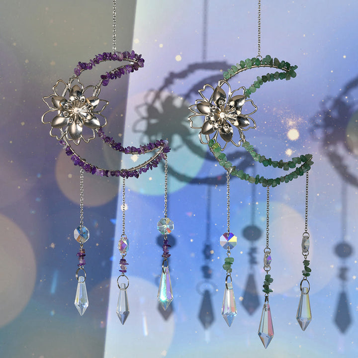 Olivenorma Natural Gravel Moon Lotus Wind Chime