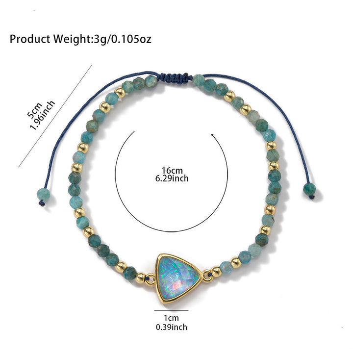 Olivenorma Natural Crystal Beads Colored Opal Pendant Bracelet