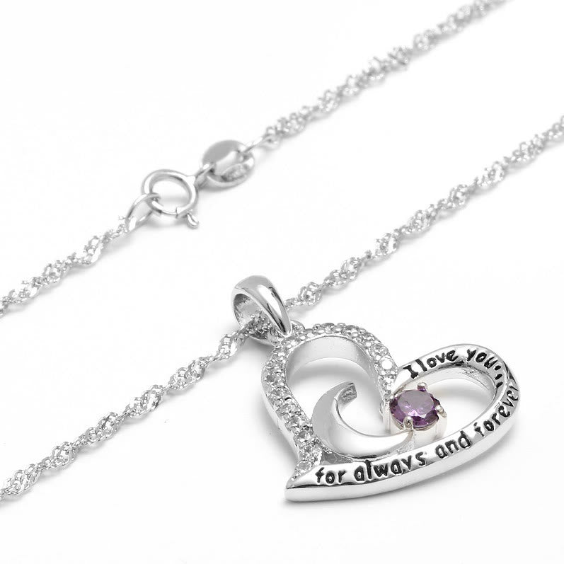 Olivenorma  "I Love you forever & always" S925 Silver Birthstone Necklace - image 17