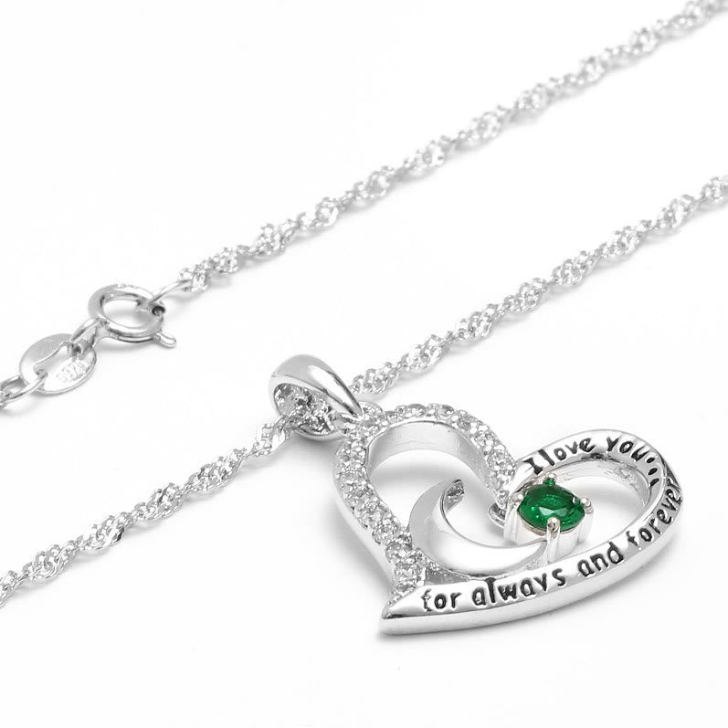 Olivenorma  "I Love you forever & always" S925 Silver Birthstone Necklace - image 14