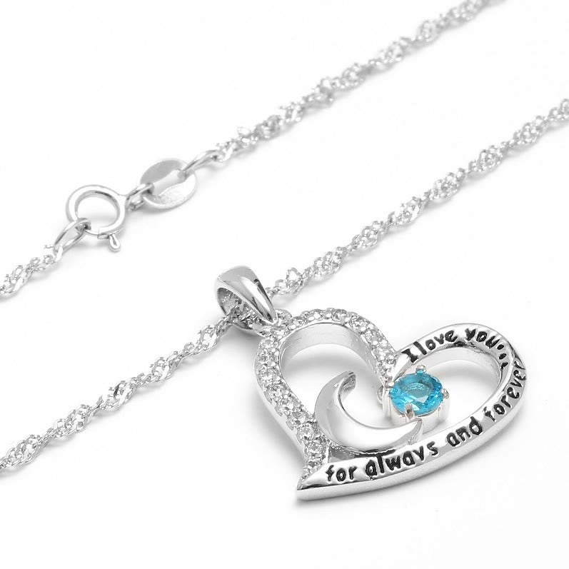 Olivenorma  "I Love you forever & always" S925 Silver Birthstone Necklace - image 18
