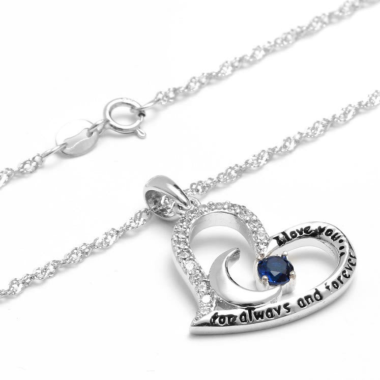 Olivenorma  "I Love you forever & always" S925 Silver Birthstone Necklace - image 13