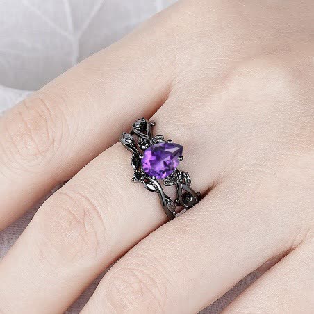 FREE Today:  Lucky Stone Aquamarine Leaf Engagement Ring Set - image 19