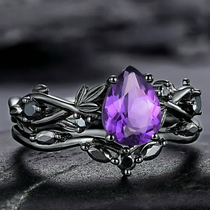 FREE Today:  Lucky Stone Aquamarine Leaf Engagement Ring Set - image 22