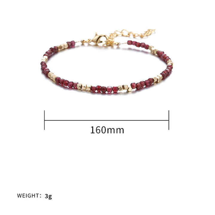 Olivenorma Natural Stone Cube Cut Metal Buckle Bracelet