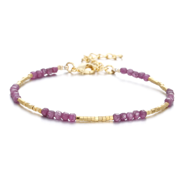 Olivenorma Natural Stone Cube Cut Metal Buckle Bracelet