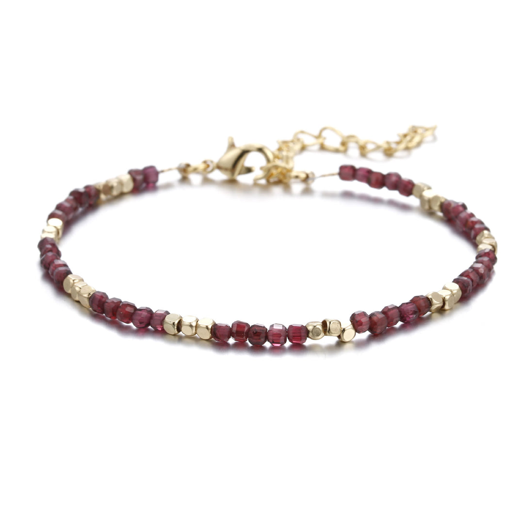 Olivenorma Natural Stone Cube Cut Metal Buckle Bracelet