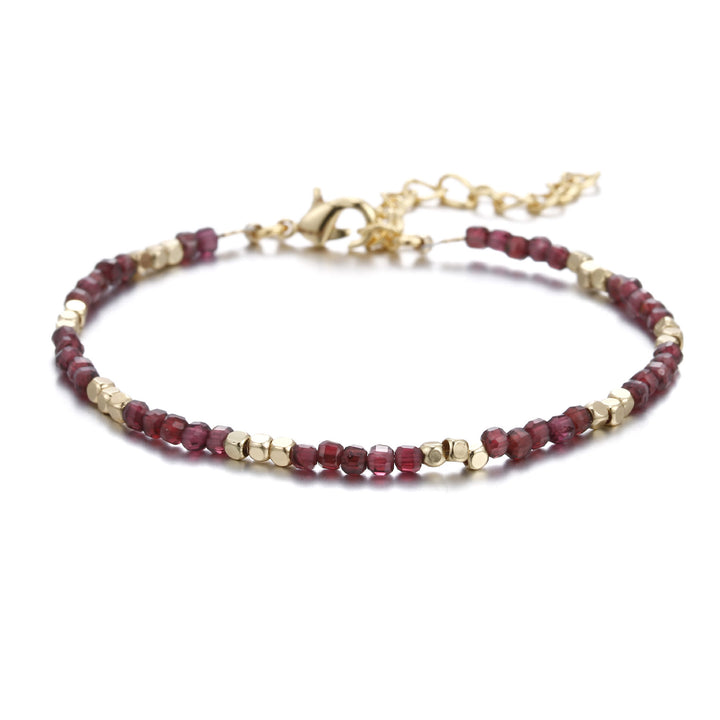 Olivenorma Natural Stone Cube Cut Metal Buckle Bracelet