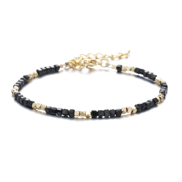 Olivenorma Natural Stone Cube Cut Metal Buckle Bracelet