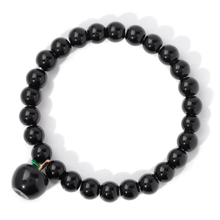 Olivenorma 8mm Natural Stone Beads Apple Pendant Bracelet