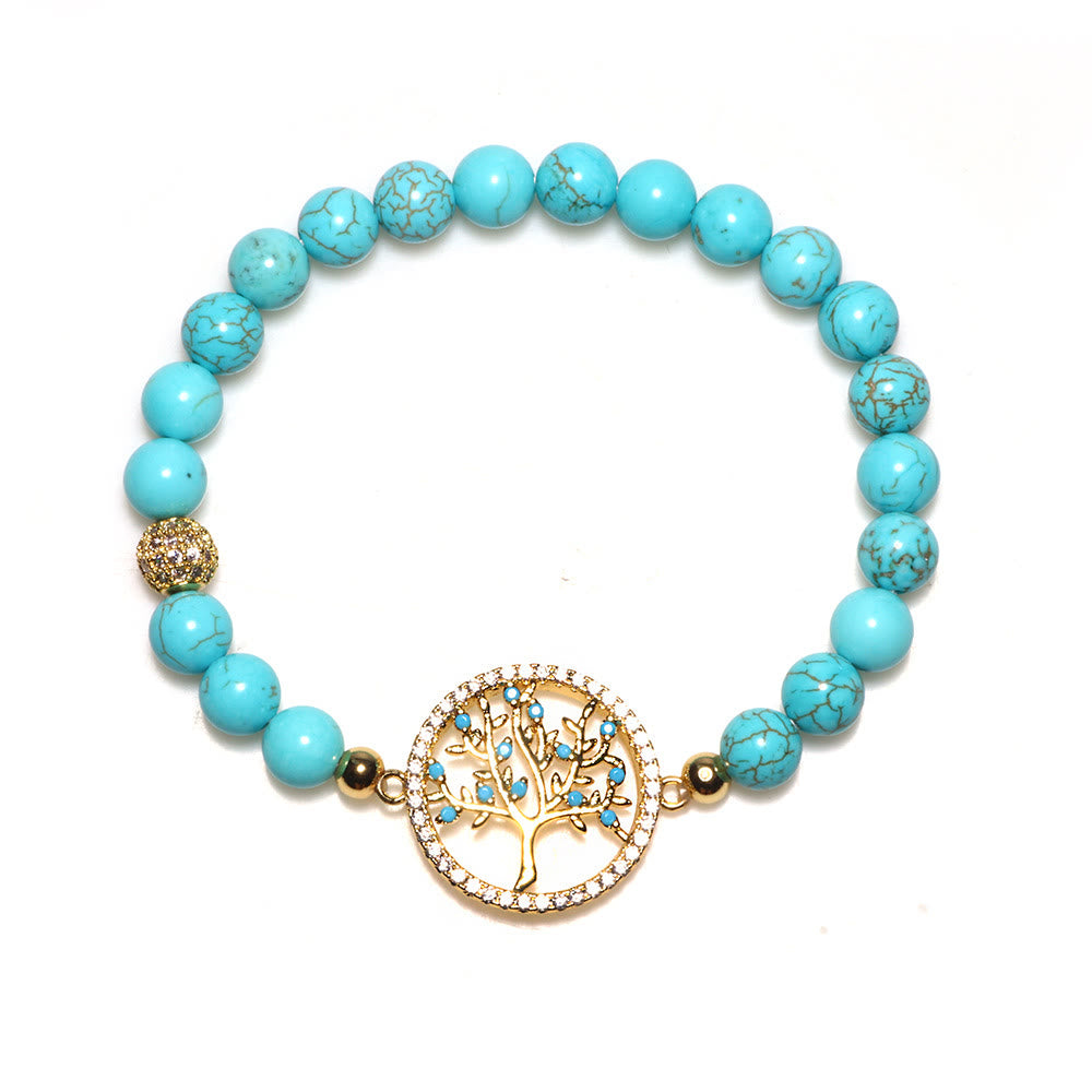 Olivenorma Natural Turquoise Beads Tree Of Life Bracelet