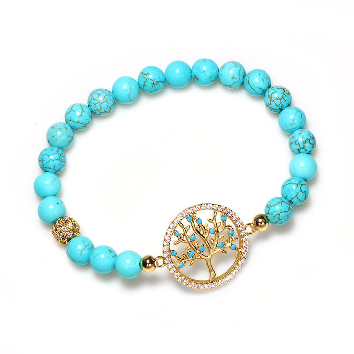 Olivenorma Natural Turquoise Beads Tree Of Life Bracelet