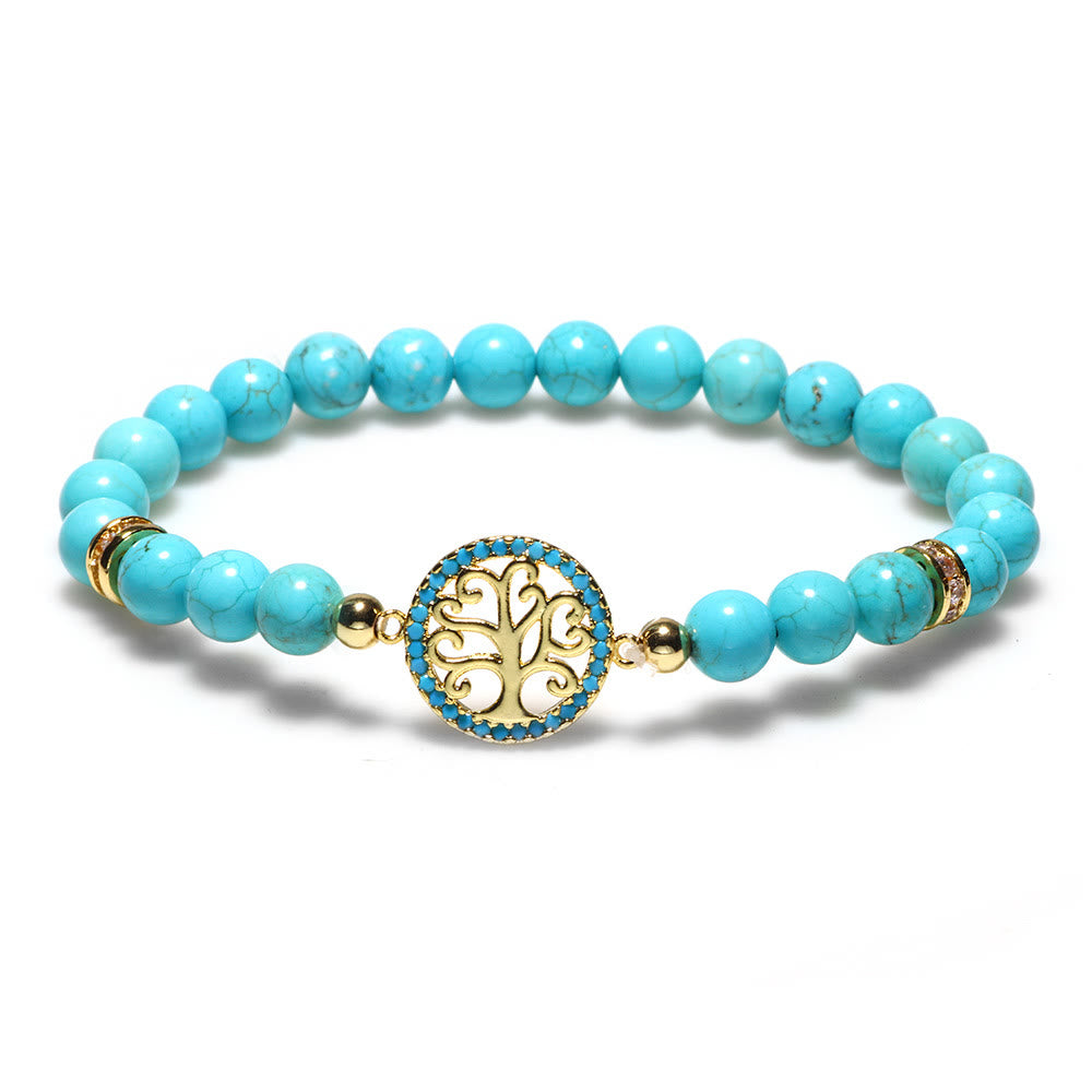 Olivenorma Natural Turquoise Beads Tree Of Life Bracelet