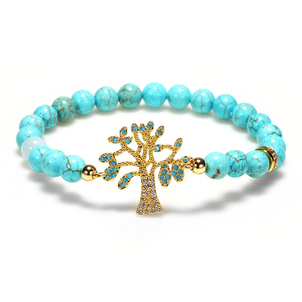 Olivenorma Natural Turquoise Beads Tree Of Life Bracelet