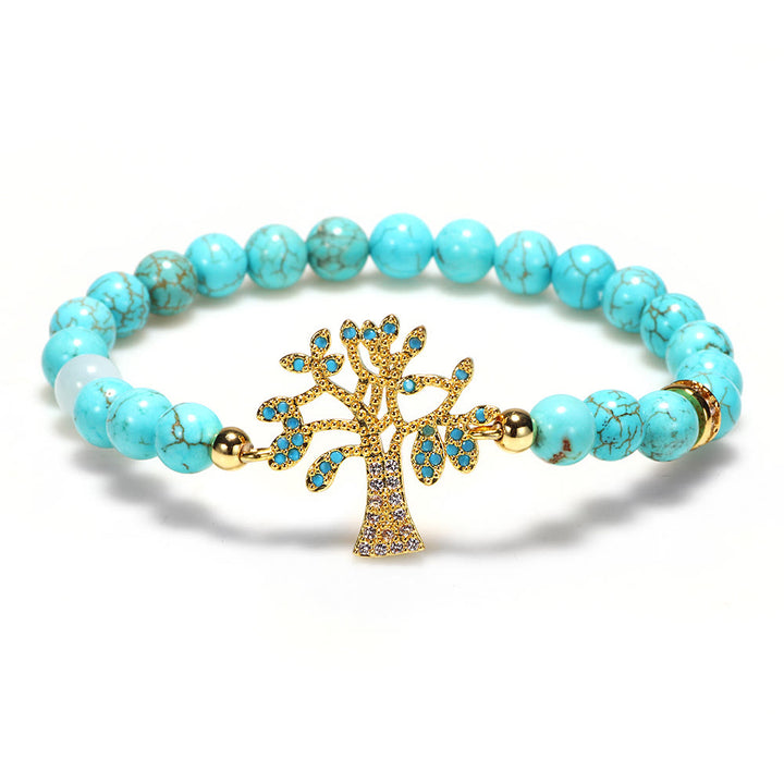 Olivenorma Natural Turquoise Beads Tree Of Life Bracelet