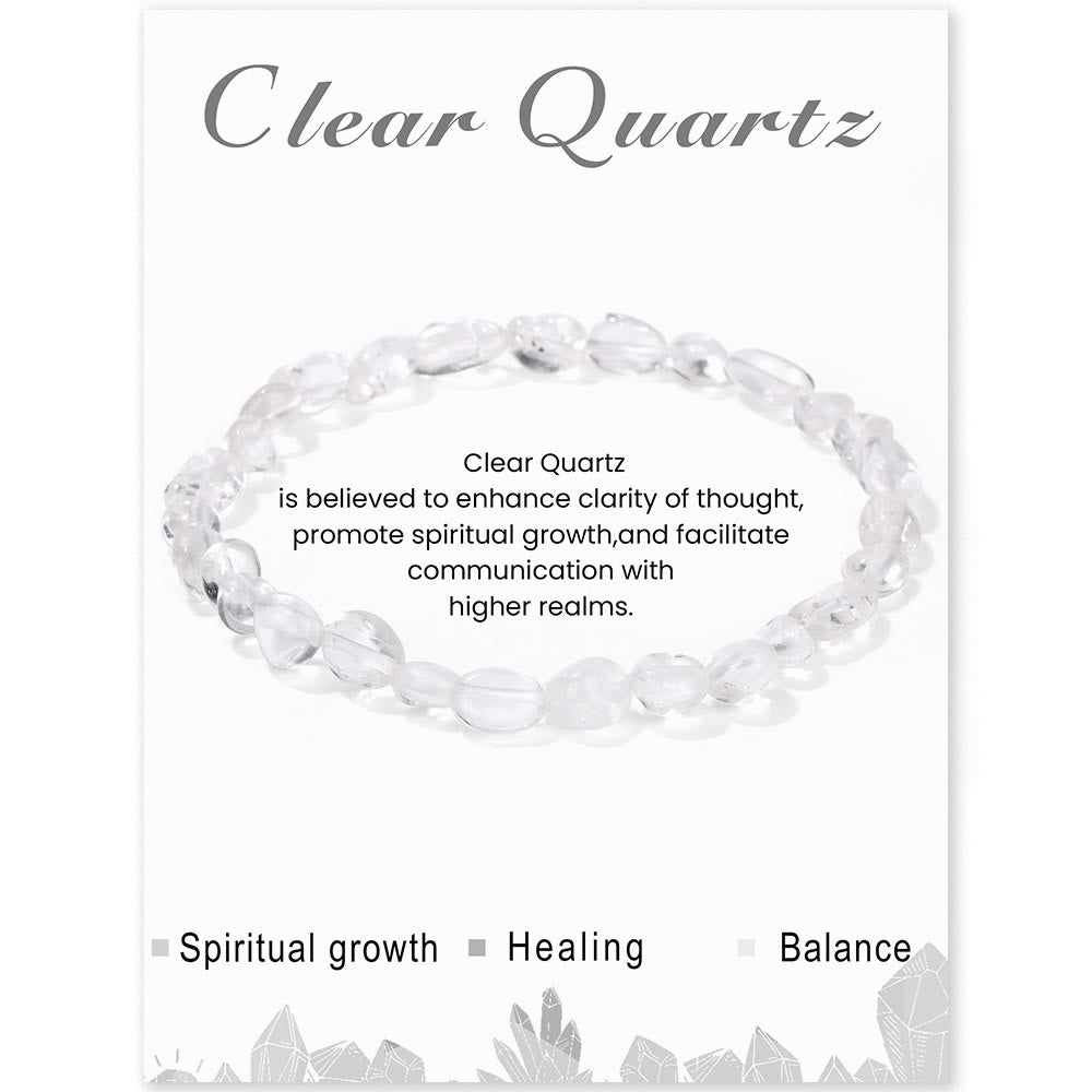 Olivenorma 6-8mm Natural Irregular Crystal Beads Bracelet