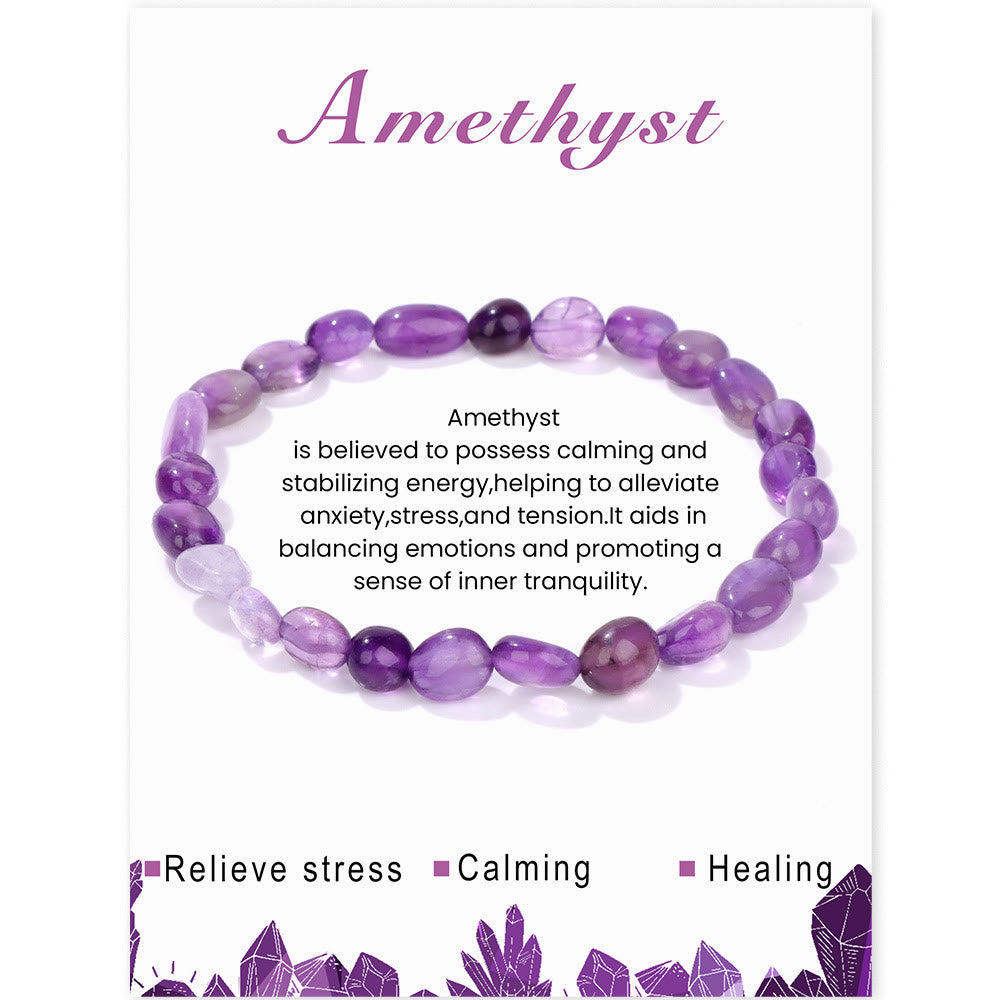 Olivenorma 6-8mm Natural Irregular Crystal Beads Bracelet