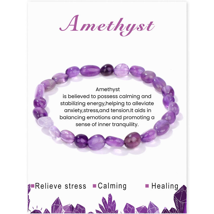 Olivenorma 6-8mm Natural Irregular Crystal Beads Bracelet