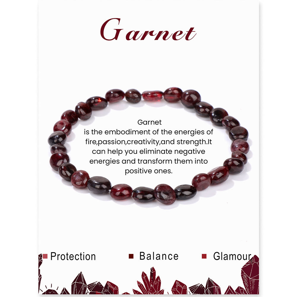 Olivenorma 6-8mm Natural Irregular Crystal Beads Bracelet