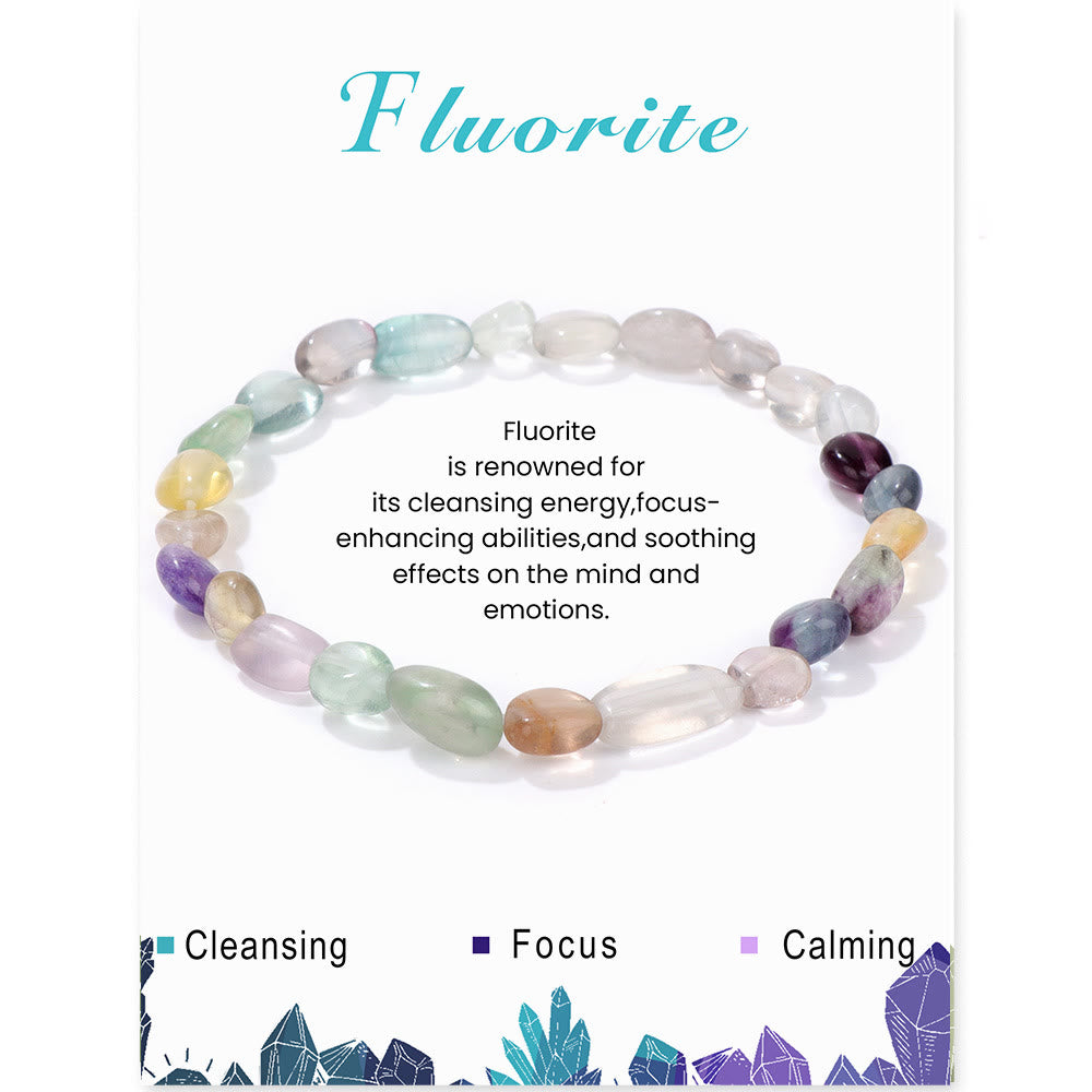 Olivenorma 6-8mm Natural Irregular Crystal Beads Bracelet