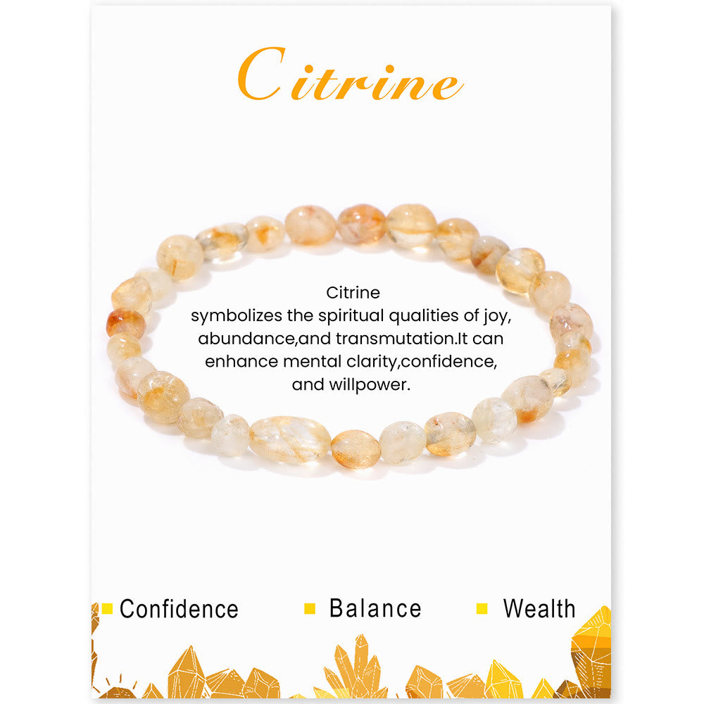 Olivenorma 6-8mm Natural Irregular Crystal Beads Bracelet