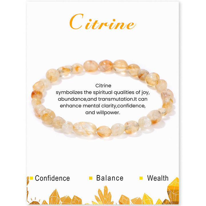 Olivenorma 6-8mm Natural Irregular Crystal Beads Bracelet