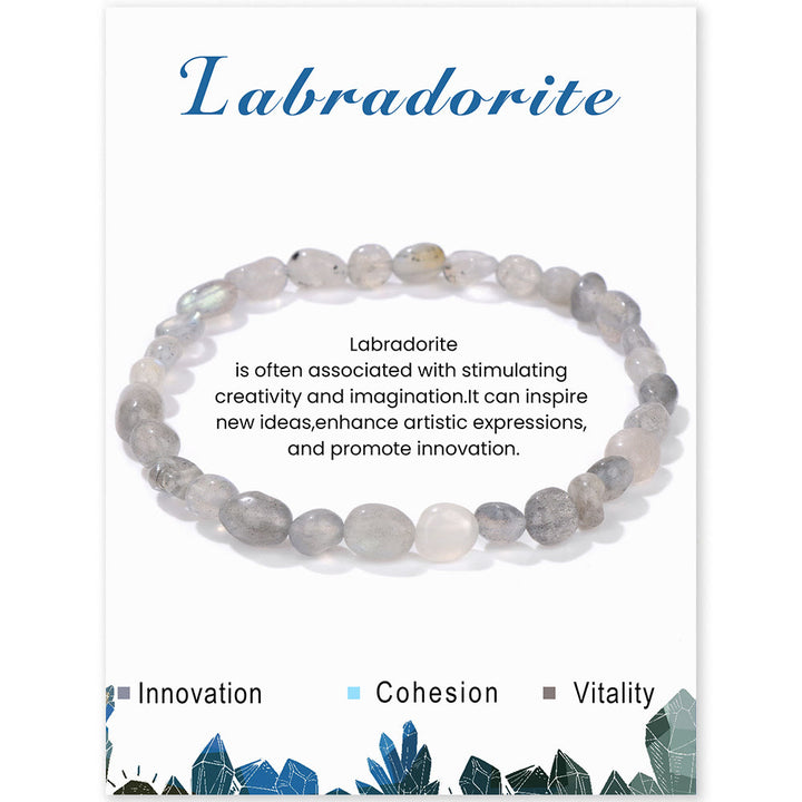 Olivenorma 6-8mm Natural Irregular Crystal Beads Bracelet