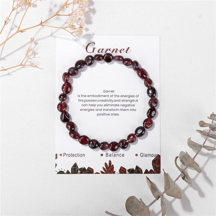 Olivenorma 6-8mm Natural Irregular Crystal Beads Bracelet