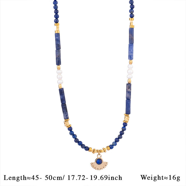 Olivenorma Natural Stone Beads Pendant Necklace