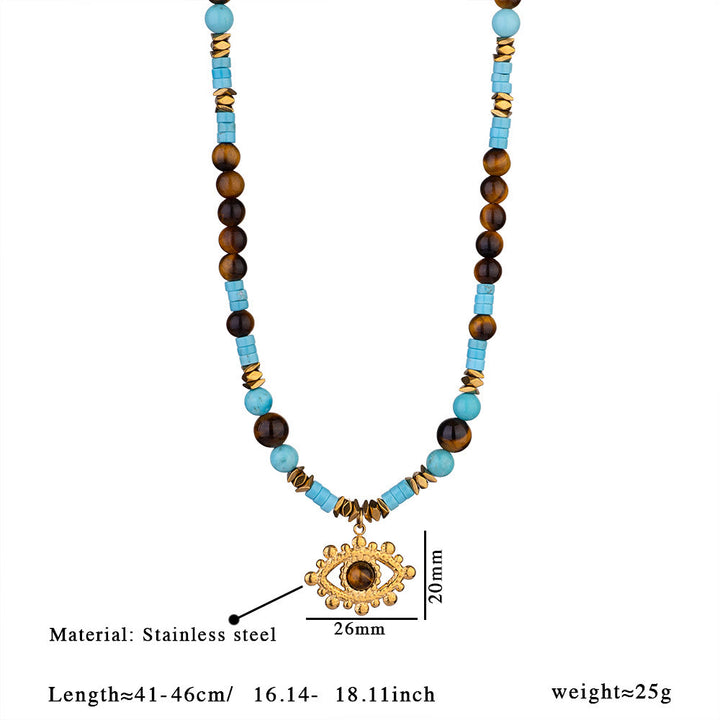Olivenorma Amethyst Tiger Eye Beads Evil Eyenecklace