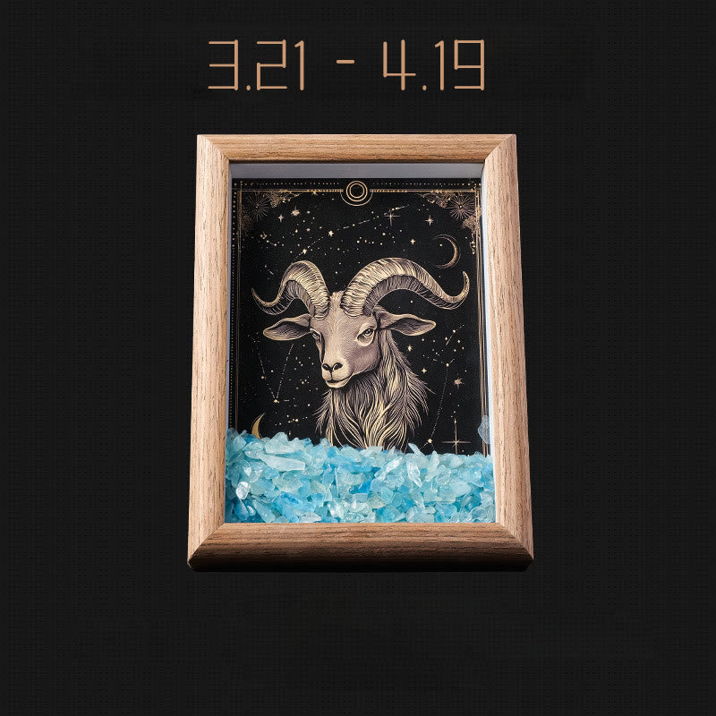 Olivenorma Natural Gravel Zodiac Photo Frame Decoration