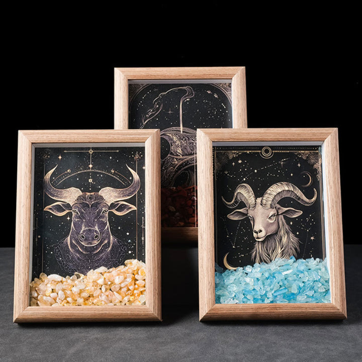 Olivenorma Natural Gravel Zodiac Photo Frame Decoration