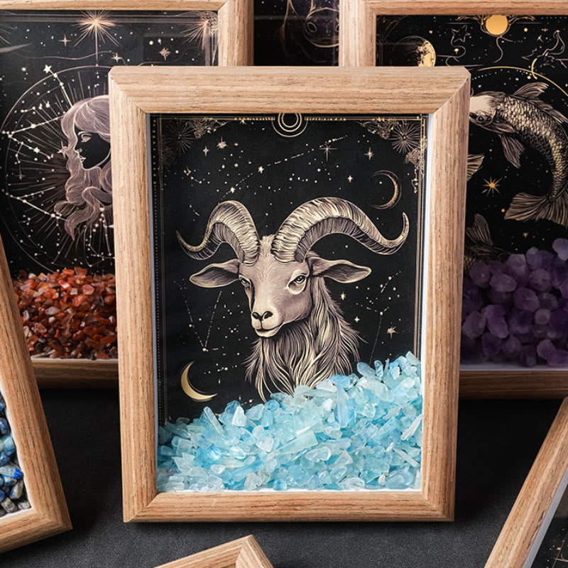 Olivenorma Natural Gravel Zodiac Photo Frame Decoration