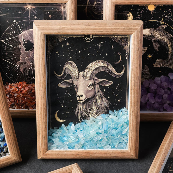 Olivenorma Natural Gravel Zodiac Photo Frame Decoration